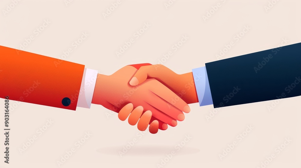Company merger, partners shaking hands, flat design illustration, with copy space, high-resolution photo, hyper realistic Company merger, partners shaking hands, flat design illustration, with copy space, high-resolution photo, hyper realistic