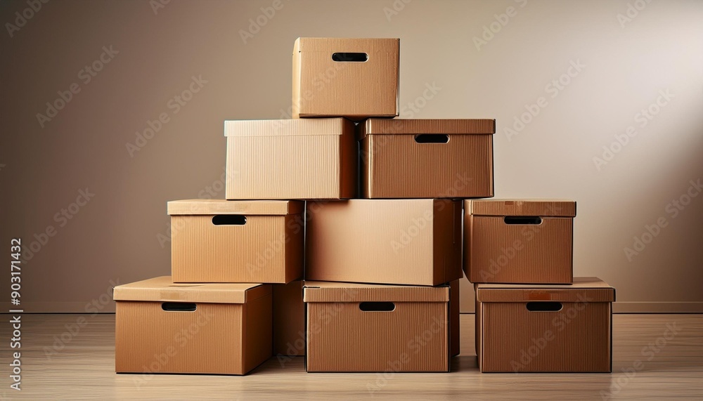 Obraz premium stack of boxes in warehouse