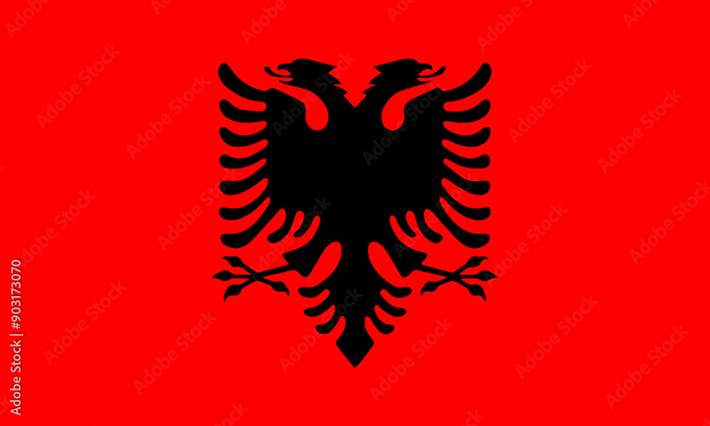 Vector illustration. Albania national flag. Vector illustration. Albania national flag.