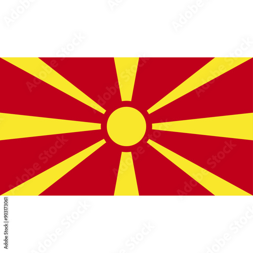 Flag of North Macedonia. Vector illustration
