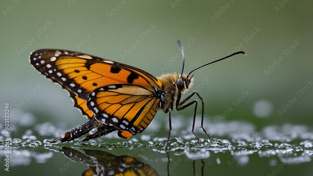 Intricate butterfly with delicate and beautiful patterns on its wings Intricate butterfly with delicate and beautiful patterns on its wings