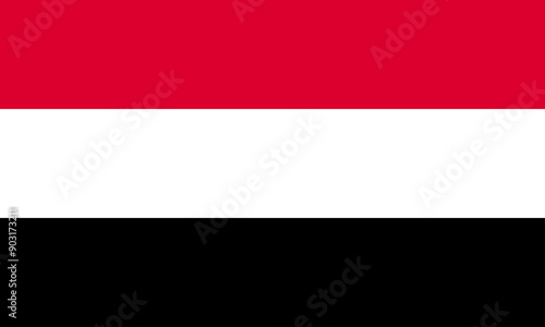 Vector illustration. Yemen national flag.