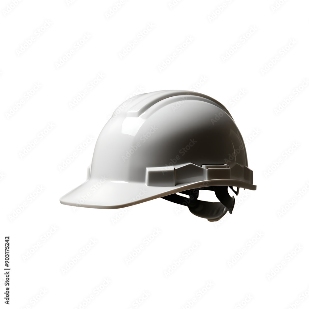 Single White Hard Hat Floating Mid-Air with No Logo Single White Hard Hat Floating Mid-Air with No Logo
