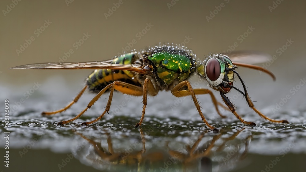Fototapeta premium Butterfly sipping nectar from vivid flowers