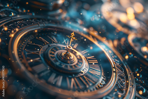 Wallpaper Mural An illustration of time, featuring elements such as clocks, hourglasses, and calendar pages. The design emphasizes the passage of time and its significance in daily life, highlighting concepts of sche Torontodigital.ca