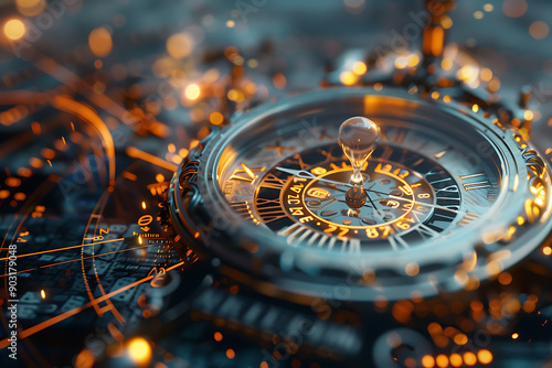 Wallpaper Mural An illustration of time, featuring elements such as clocks, hourglasses, and calendar pages. The design emphasizes the passage of time and its significance in daily life, highlighting concepts of sche Torontodigital.ca