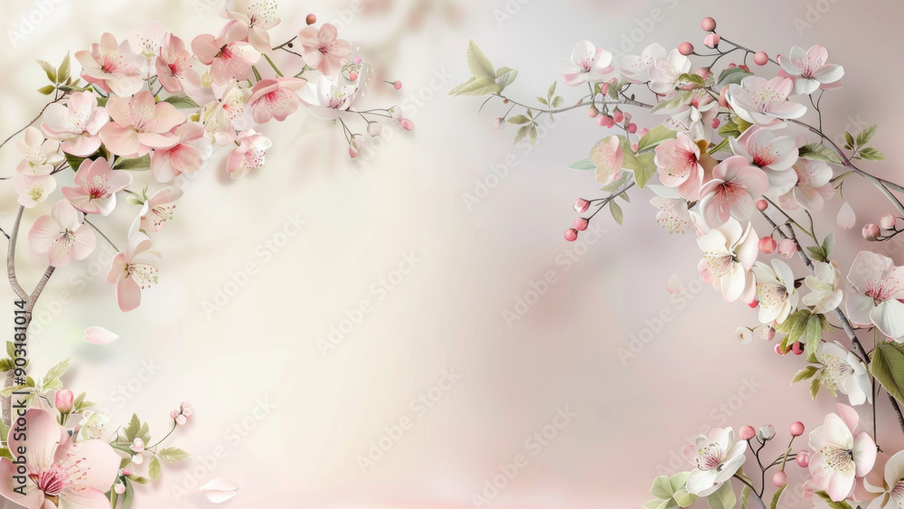 Obraz premium Delicate Pink Cherry Blossom Flowers