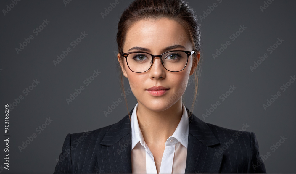 Portrait of a confident young woman in a business suit. Portrait of a confident young woman in a business suit.