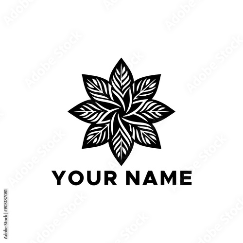 black star shaped leaf vector