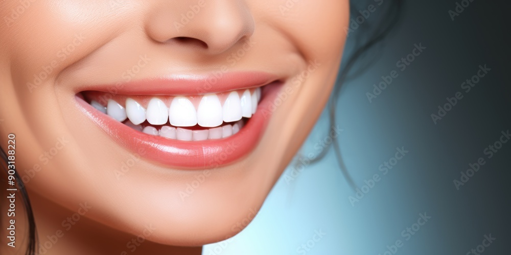 Fototapeta premium Woman smile,clean teeth,close up teeth,close up smile