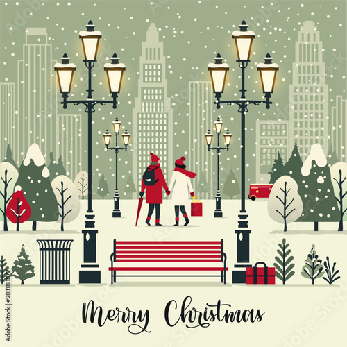 The Merry Christmas greeting card