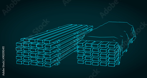 Construction boards illlustration