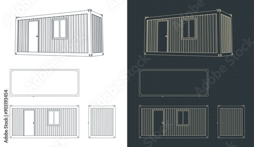 Container house technical drawings photo