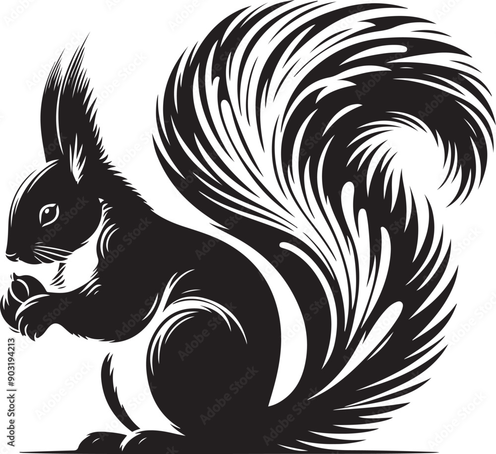 squirrel silhouette vector illustration squirrel silhouette vector illustration