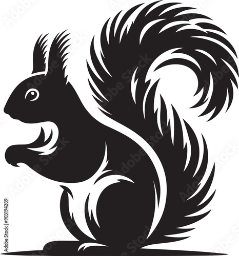 Wallpaper Mural squirrel silhouette vector illustration Torontodigital.ca