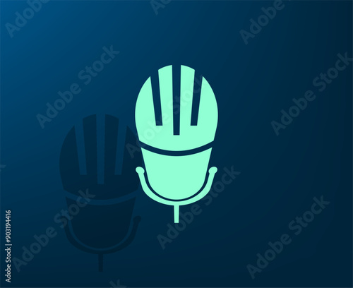 Vector illustration with shadow on blue background with gradient