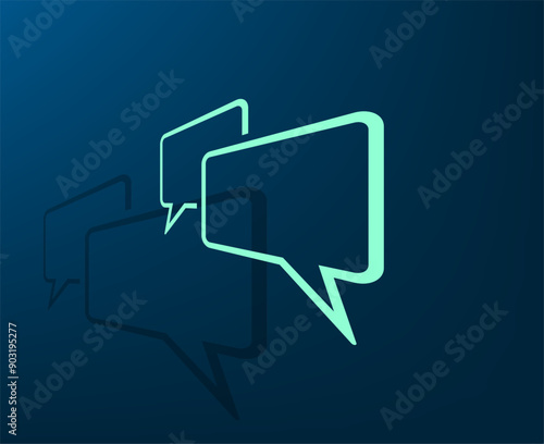 Vector illustration with shadow on blue background with gradient