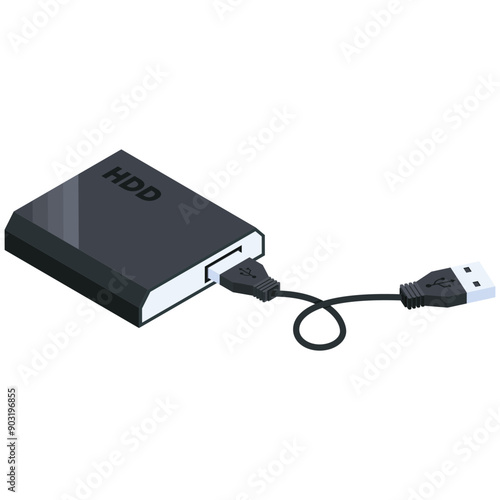 Isometric External Hard Drive