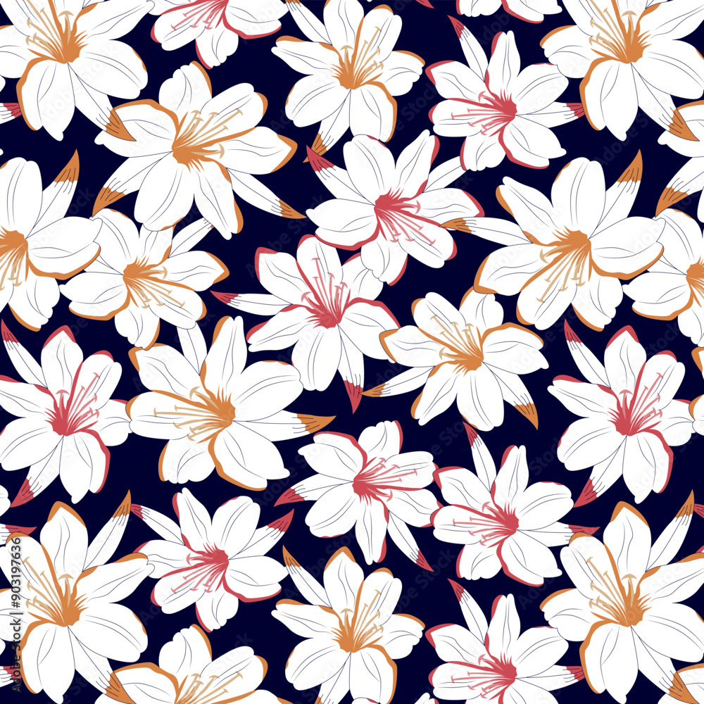 Overlapping lilies flower pattern Overlapping lilies flower pattern