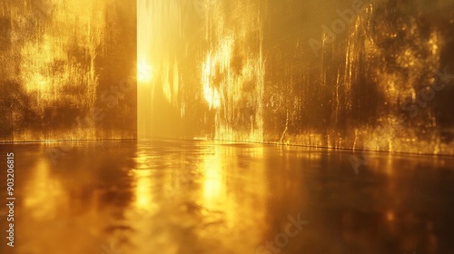 abstract scene with light rays and smoke on the floor. 3d rendering