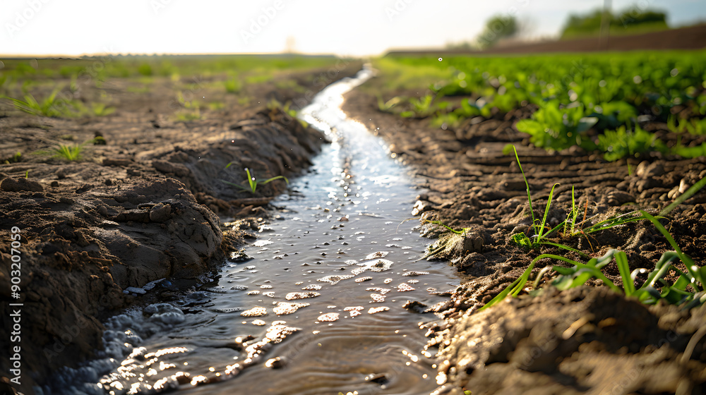 Frisches Wasser für ausgetrocknetes Feld Frisches Wasser für ausgetrocknetes Feld