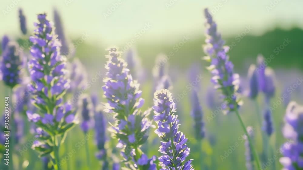Close-up of lavender flowers in a Close-up of lavender flowers in a