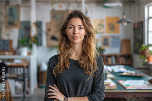 Free Download Attractive woman in creative office. - GFXLoad