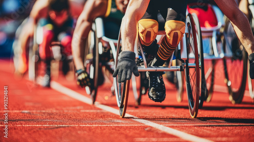 Athletes Competing in Wheelchair Race