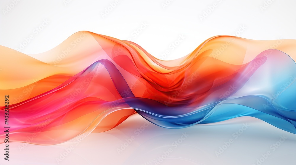 Abstract Colorful Waves on White Background Abstract Colorful Waves on White Background