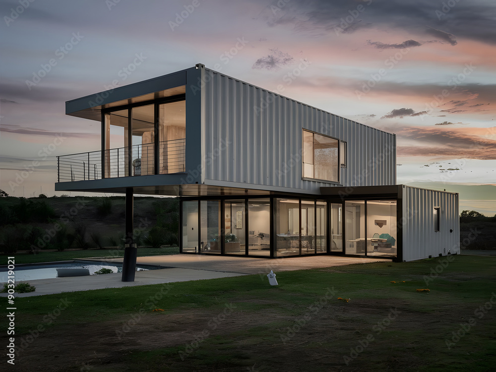 Obraz premium Casa contenedor de diseño moderno y contemporáneo 