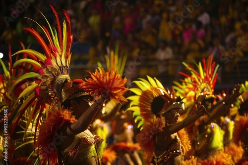 Samba School parade at Sambodromo during Rio festival. photo