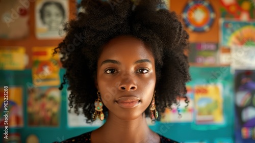 A close-up portrait of a yo...