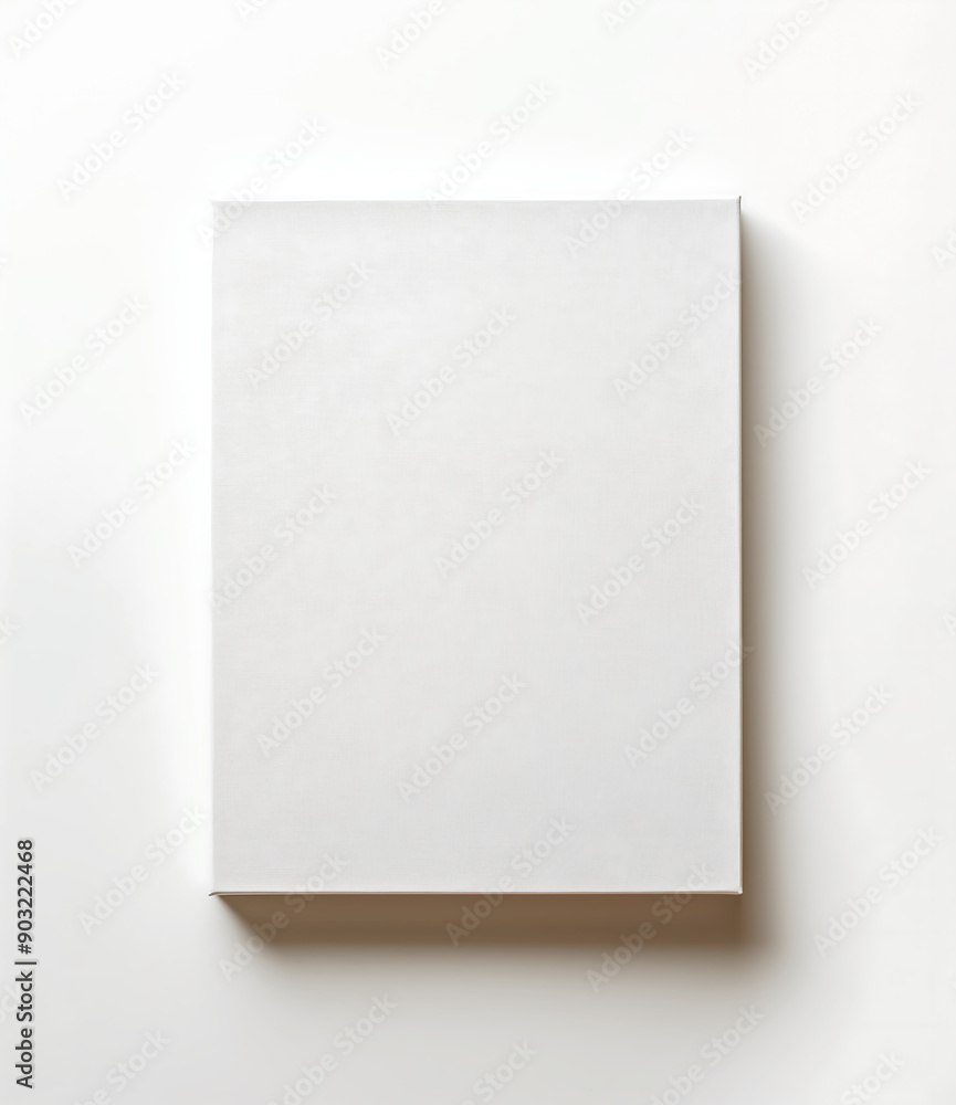 An empty mock-up poster hanging on a white wall An empty mock-up poster hanging on a white wall