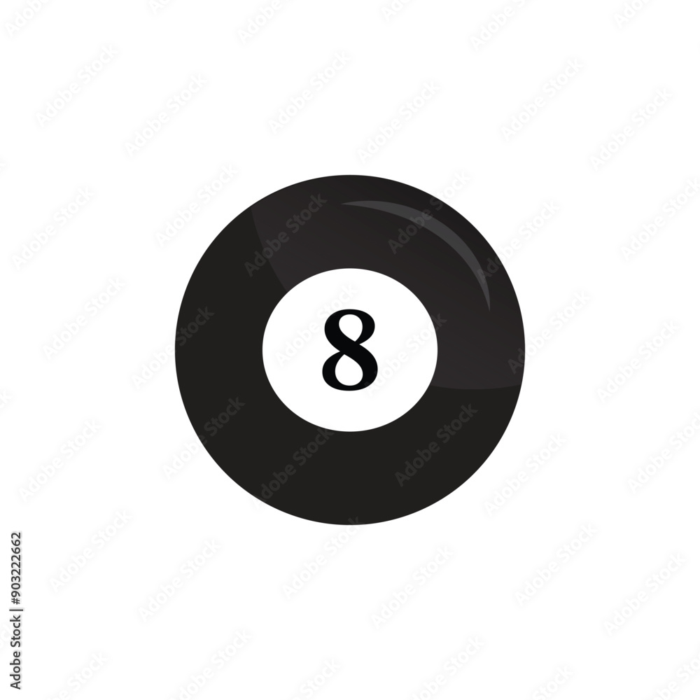 Billiards 8-ball pool black icon isolated on white background for sport and fun apps Billiards 8-ball pool black icon isolated on white background for sport and fun apps