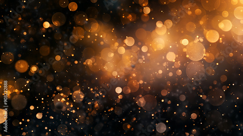 Bright colorful bokeh effect on black background for overlay on photo