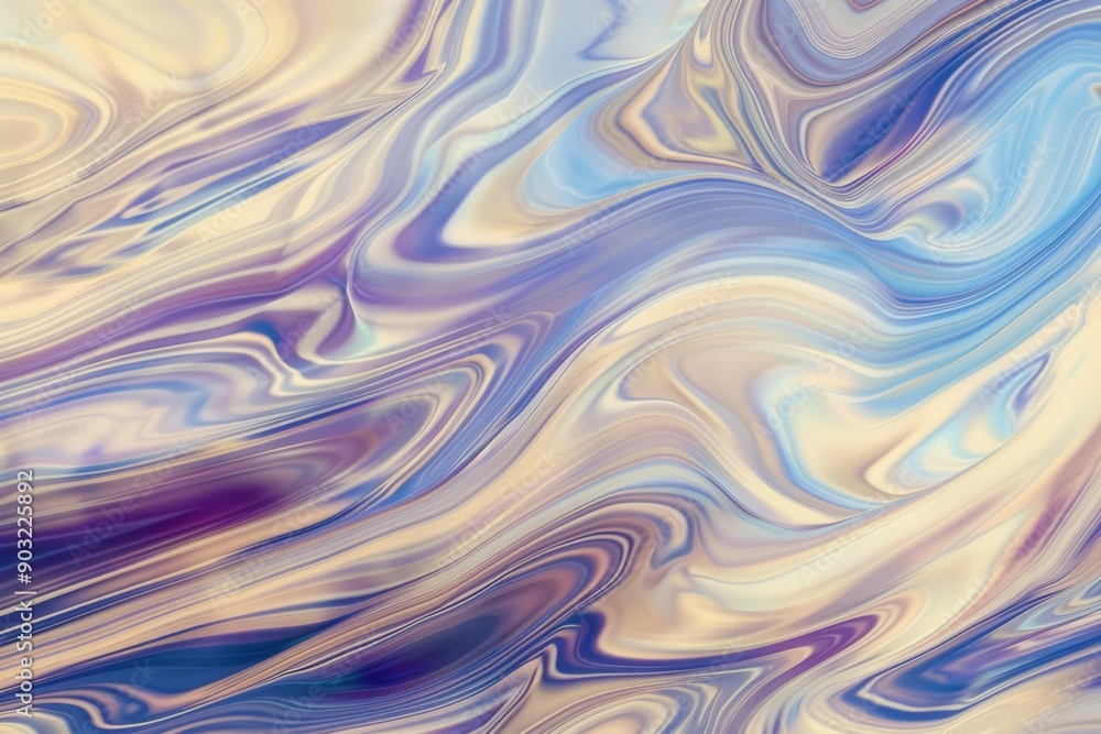 Abstract fluid art with blue and cream swirls, creating a tranquil blend of colors Abstract fluid art with blue and cream swirls, creating a tranquil blend of colors