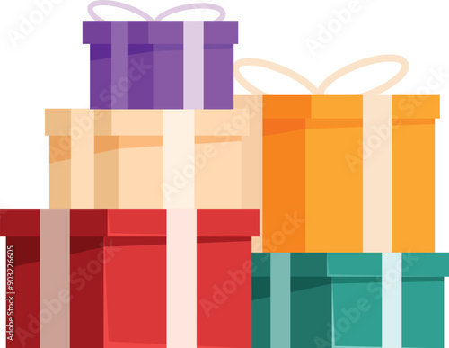 Festive stack of wrapped gift boxes, celebrating generosity and special occasions