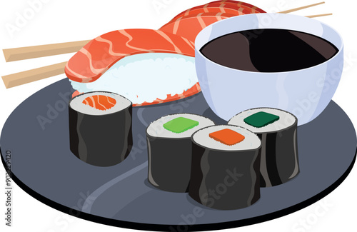 Japanese cuisine - sushi, sashimi, nigirizushi