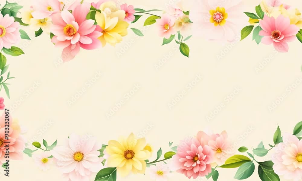Spring flowers frame with vibrant colors and delicate petals, a perfect floral border for any occasion Spring flowers frame with vibrant colors and delicate petals, a perfect floral border for any occasion
