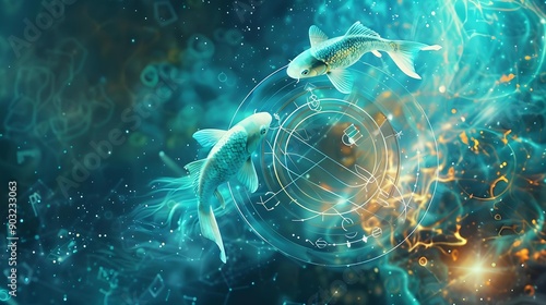 Artistic representation of the Pisces zodiac sign