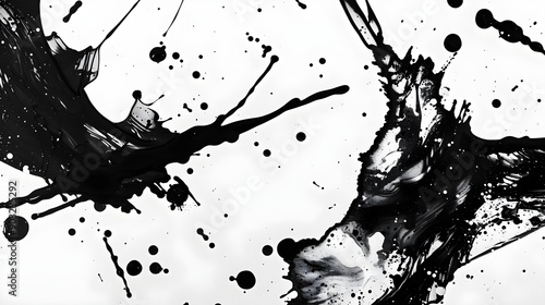 Abstract ink drops and splashes