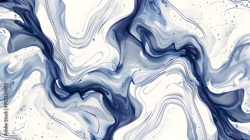 Set of minimalist hand-drawn fluid shapes background