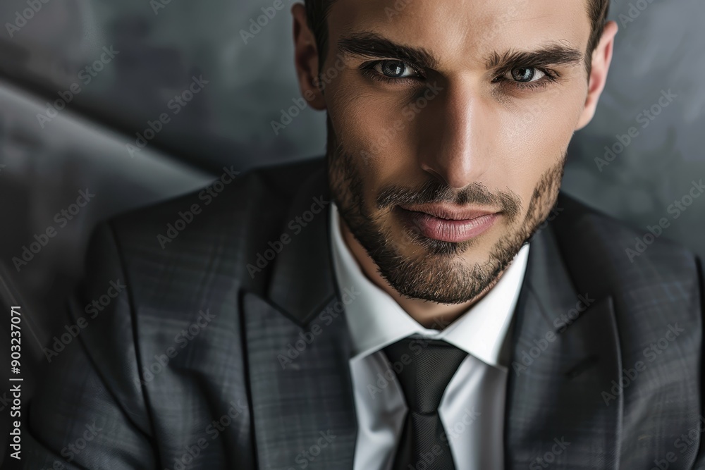 Stylish successful man in expensive suit posing confidently. Stylish successful man in expensive suit posing confidently.