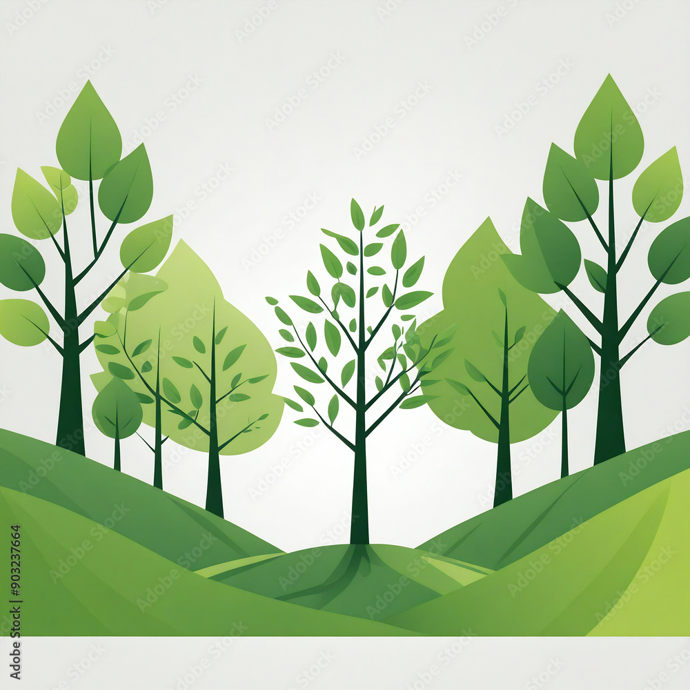 Fototapeta premium Planting trees for a better climate and environmental impact