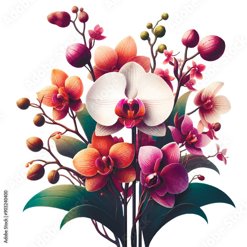 orchid flowers on a white background