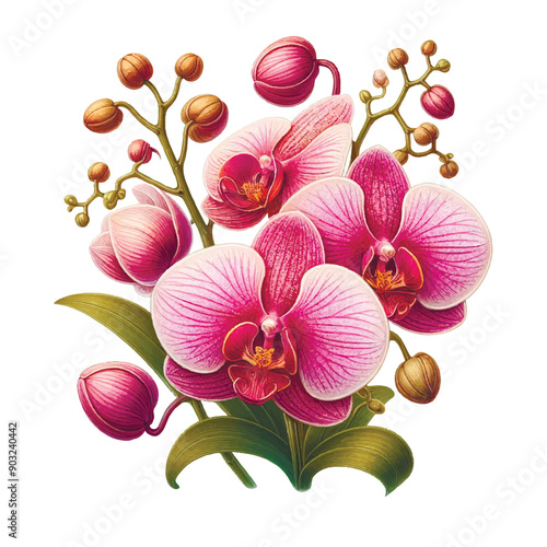 pink orchid flower vector