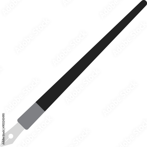 Calligraphy Ink Pen Fountain pen simple flat icon.