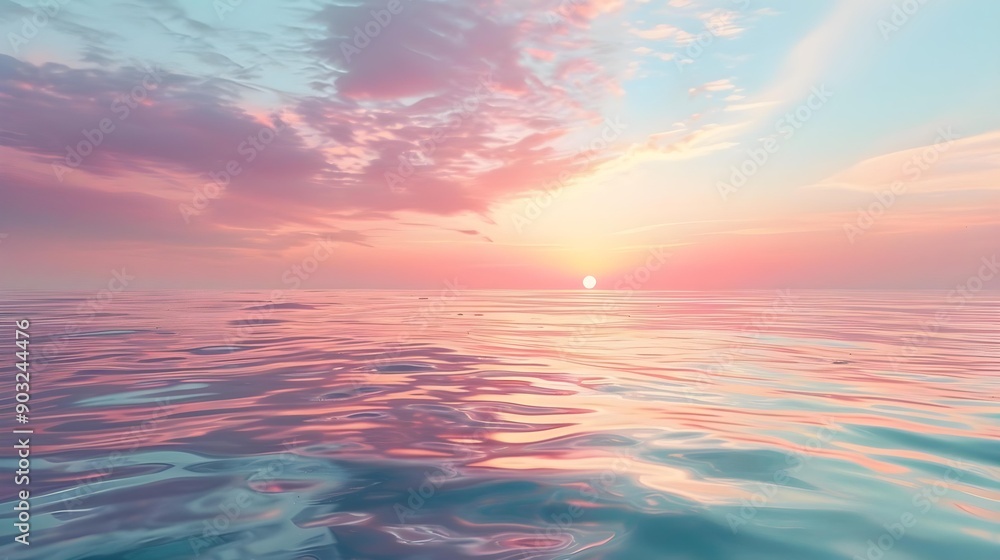 Tranquil scene with smooth water and colorful sky Tranquil scene with smooth water and colorful sky