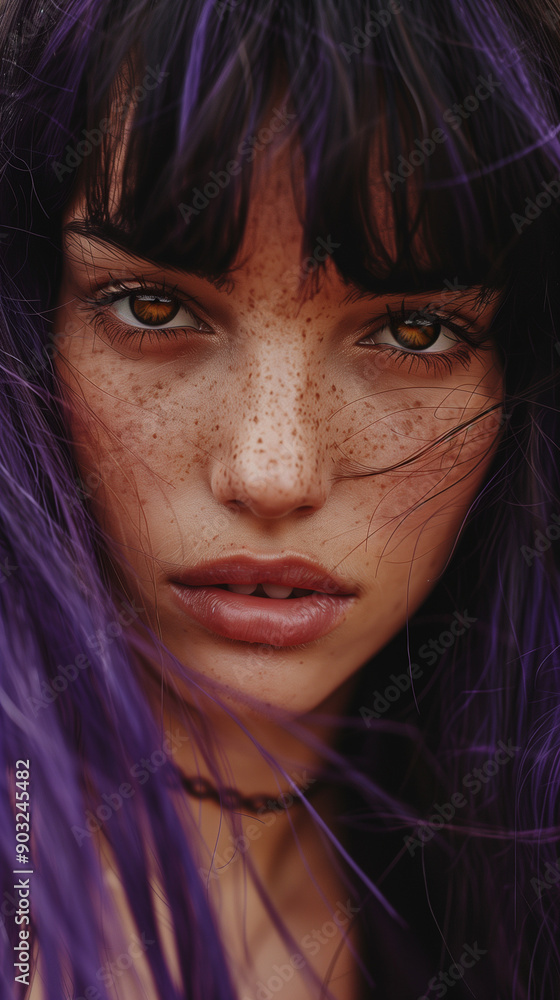 model with purple hair model with purple hair