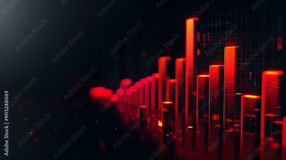 a 3d render of profit graph isometric angle against black background a 3d render of profit graph isometric angle against black background